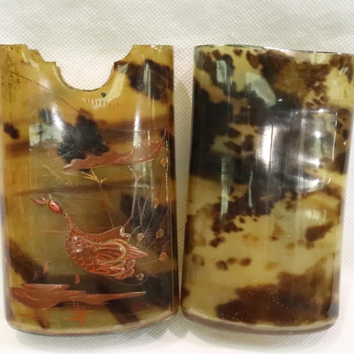 214 - Tortoiseshell cigar box, 12 x 7 cm. P&P Group 1 (£14+VAT for the first lot and £1+VAT for subsequent... 