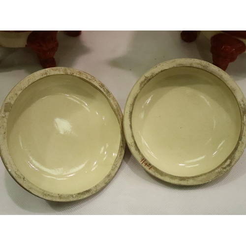 229 - Pair of Oriental lidded vases on five elephant feet with elephant handles, H: 38 cm. P&P Group 3 (£2... 