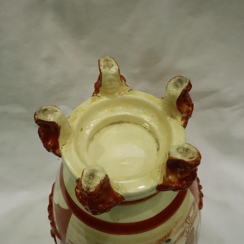 229 - Pair of Oriental lidded vases on five elephant feet with elephant handles, H: 38 cm. P&P Group 3 (£2... 