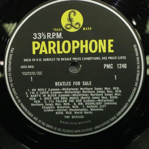 321 - The Beatles Beatles For Sale, black and yellow label XEX503-3N PMC1240. Good used/played condition, ... 