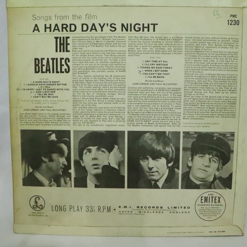 324 - The Beatles Hard Days Night, black and yellow label, XEX481-3N PMC 1230. Good used/played condition,... 