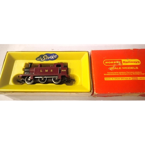 2083 - Hornby R452, L.M.S 0.6.0 Tank locomotive, maroon 7606. In fair to good condition, some marks to body... 