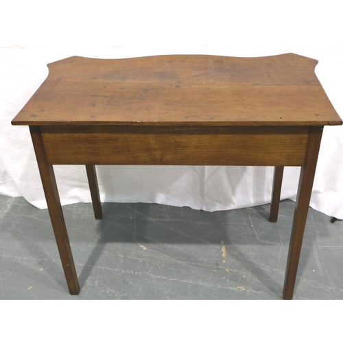 3102 - A late 18th/early 19th century oak single drawer console, with serpentine front, 92 x 52 x 72 cm. No... 