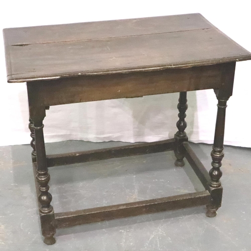 3131 - William IV oak lowboy of simple construction, having two short drawers and stretchers, 84 x 54 x 70 ... 