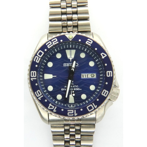 75 - Seiko: Prospex Save The Ocean automatic divers wristwatch stainless steel strap, blue bezel dial, bo... 