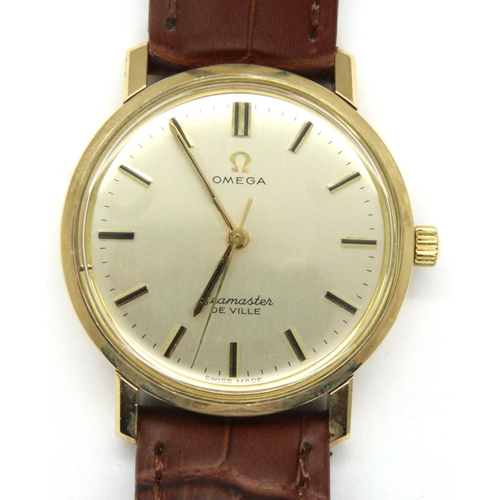 81 - Omega: 9ct gold Seamaster Deville mechanical wristwatch, working at lotting. P&P Group 1 (£14+VAT fo... 