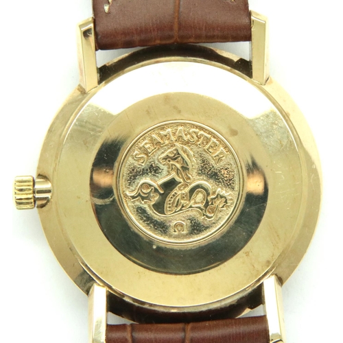 81 - Omega: 9ct gold Seamaster Deville mechanical wristwatch, working at lotting. P&P Group 1 (£14+VAT fo... 