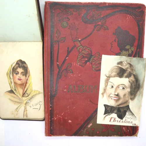 102 - Vintage autograph album dated 1915 by Inscription some amateur pictures and vintage photograph album... 