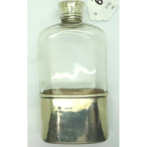 139 - Hallmarked silver hip flask base states Astbury 166 bond St, London assay cup gilt lined. P&P Group ... 