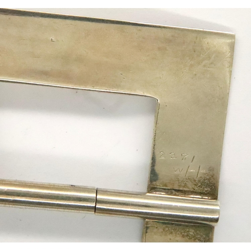 146 - Early 20th century hallmarked silver belt buckle, Birmingham assay, 76 x 54 mm, 30g. P&P Group 1 (£1... 