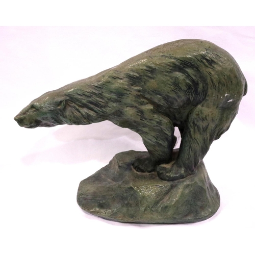 228 - Large Austrian Amphora polar bear figurine, L: 30 cm, Light crazing to underside some paint specs on... 