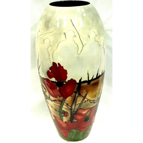 231 - Moorcroft Prestige vase trial piece by Kerry Goodwin, Lest We Forget, numbered edition 40, H: 46 cm.... 