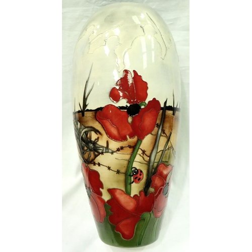 231 - Moorcroft Prestige vase trial piece by Kerry Goodwin, Lest We Forget, numbered edition 40, H: 46 cm.... 