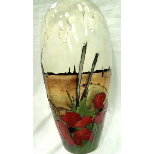 231 - Moorcroft Prestige vase trial piece by Kerry Goodwin, Lest We Forget, numbered edition 40, H: 46 cm.... 