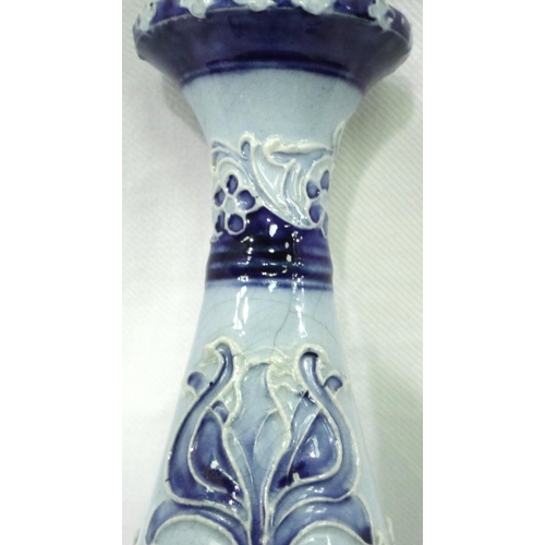 240 - 19th century Moorcroft rare William Moorcroft Macintyre Florian twin handled vase, H: 27 cm. No crac... 