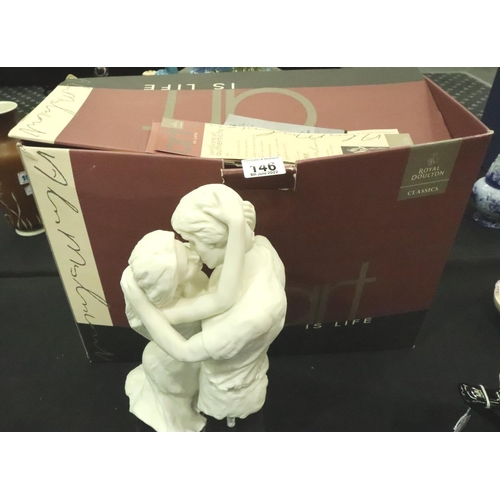 274 - Royal Doulton Art is Life sculpture kiss by Alan Maslankowski, boxed with certificate. No damage, cr... 