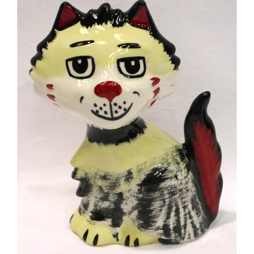 278 - Lorna Bailey cat, Shaggy, H: 13 cm. No cracks, chips or visible restoration. P&P Group 1 (£14+VAT fo... 