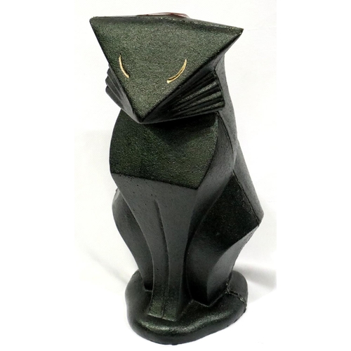 336 - Art Deco type stylized cast metal cat doorstop, H: 25 cm. P&P Group 2 (£18+VAT for the first lot and... 