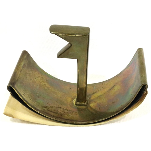 342 - Nautical themed brass desk blotter, L: 12 cm. P&P Group 1 (£14+VAT for the first lot and £1+VAT for ... 