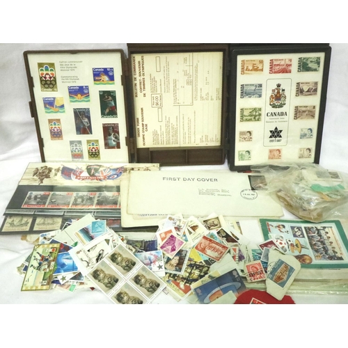 422 - Tray of mixed franked postage stamps and 1st day covers. P&P Group 1 (£14+VAT for the first lot and ... 