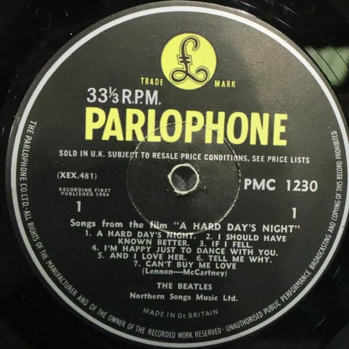 463 - The Beatles Hard Days Night, black and yellow label, XEX481-3N PMC 1230. Good used/played condition,... 