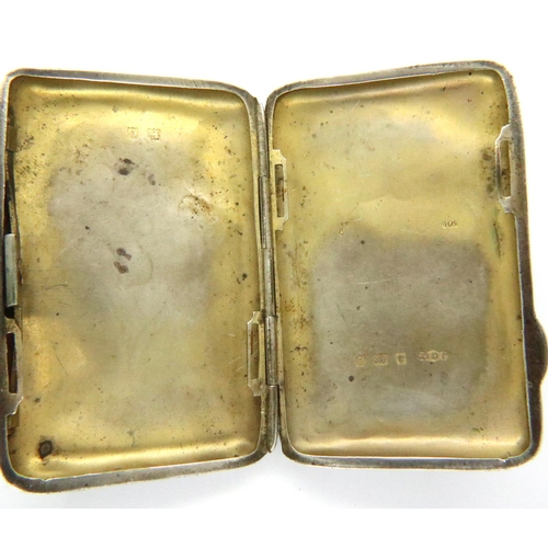 151 - Hallmarked silver cigarette case, Birmingham assay, 12g. P&P Group 1 (£14+VAT for the first lot and ... 