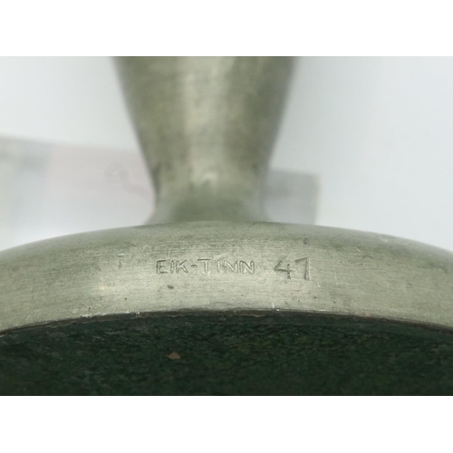 152 - Pair of pewter candlesticks, marked Eik Tinn, each H: 12 cm. P&P Group 1 (£14+VAT for the first lot ... 