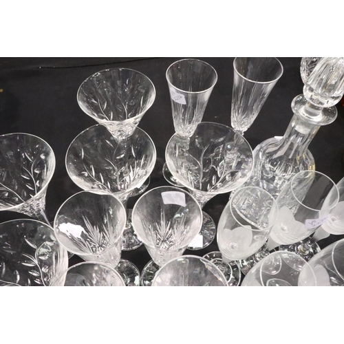 285A - A collection of mixed crystal including six Brierley port glasses, six cocktail coupes with flared r... 