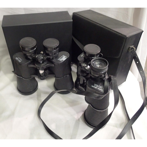 1153 - Two pairs of cased binoculars mark Scheffel 20 x 50 field binoculars and super zenith 20 x 50 field ... 