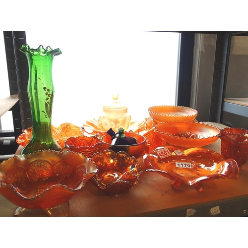 1179 - Large collection of mixed glassware including carnwod glass carnival. Not available for in-house P&P... 