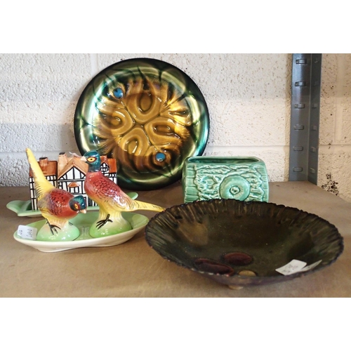 1193 - Mixed collectables including a Carlton ware pheasant cruet. Not available for in-house P&P, contact ... 