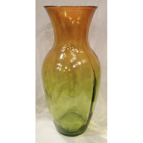 1251 - Large coloured glass vase, H: 43 cm. Not available for in-house P&P, contact Paul O'Hea at Mailboxes... 