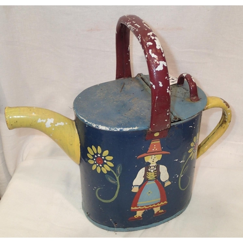 1263 - Hand painted bargeware kettle, H: 30 cm. Not available for in-house P&P, contact Paul O'Hea at Mailb... 