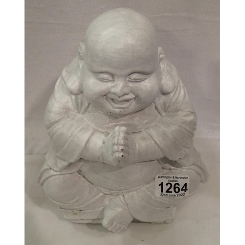 1264 - Stoneware praying buddah. Not available for in-house P&P, contact Paul O'Hea at Mailboxes on 01925 6... 