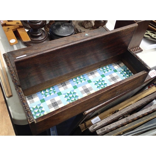 1296 - Large quantity of mixed treen items including a Victorian cutlery box. Not available for in-house P&... 