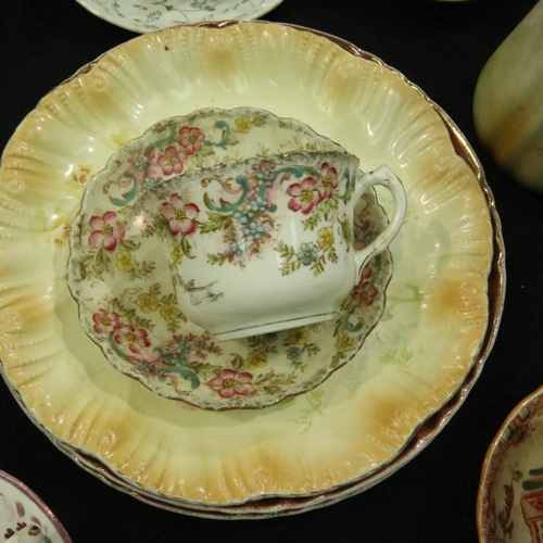 174 - Large collection of mixed antique cups and saucers including some Sunderland lustre. Not available f... 