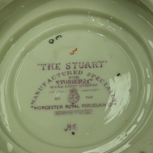 195 - Large Worcester Royal porcelain globular pot, The Stuart, H: 30 cm, lacking lid. P&P Group 3 (£25+VA... 