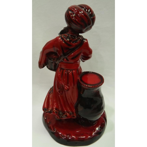 198 - Royal Doulton flambe The Lamp Seller, H: 23 cm. No cracks, chips or visible restoration, no crazing ... 