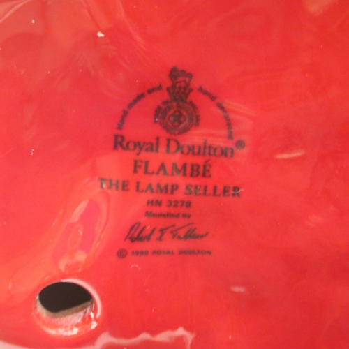 198 - Royal Doulton flambe The Lamp Seller, H: 23 cm. No cracks, chips or visible restoration, no crazing ... 