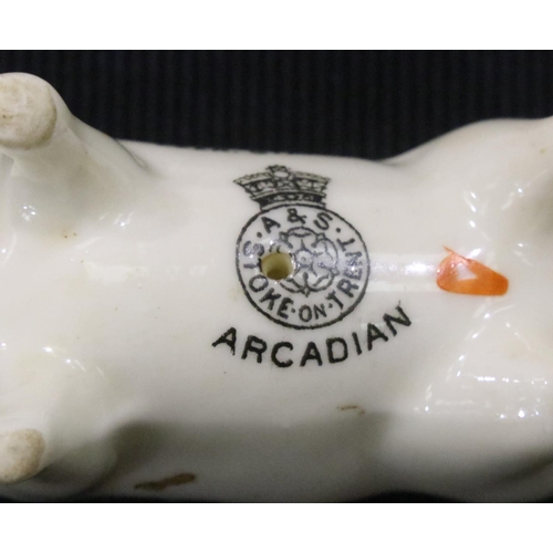 247 - Seven Crested Ware items; animals and military. P&P Group 2 (£18+VAT for the first lot and £3+VAT fo... 