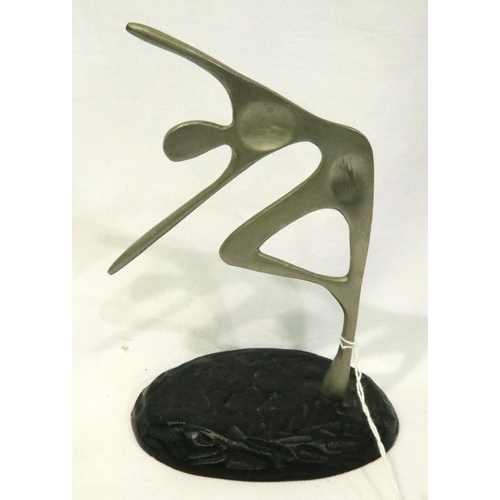 362 - Modern cast metal stylised dancing figure, H: 18 cm. P&P Group 1 (£14+VAT for the first lot and £1+V... 