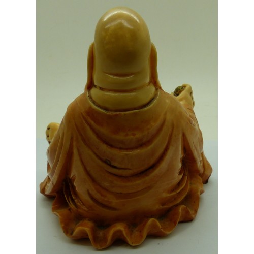 297 - Resin Buddah and Japanese gong, Excellent condition, no crazing and no chips, cracks or visible rest... 