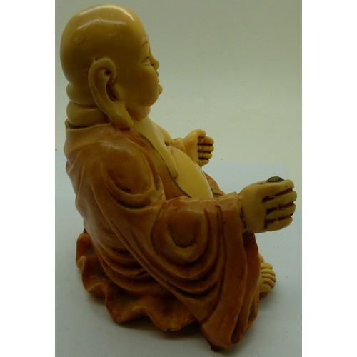 297 - Resin Buddah and Japanese gong, Excellent condition, no crazing and no chips, cracks or visible rest... 