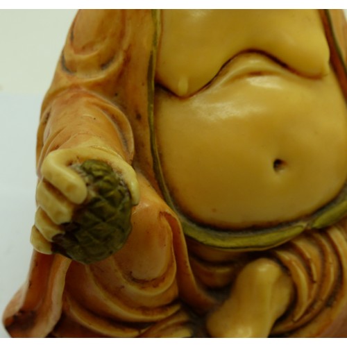 297 - Resin Buddah and Japanese gong, Excellent condition, no crazing and no chips, cracks or visible rest... 