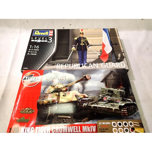 2066 - Airfix 1/72 scale Two Tank set comprising of King Tiger and Cromwell MKIV, with paints etc. Also Rev... 