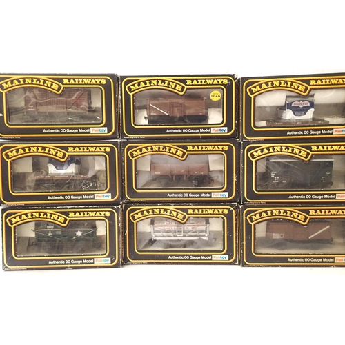 2101 - Nine Mainline OO scale wagons, various types, mostly very good condition, boxes with wear. P&P Group... 