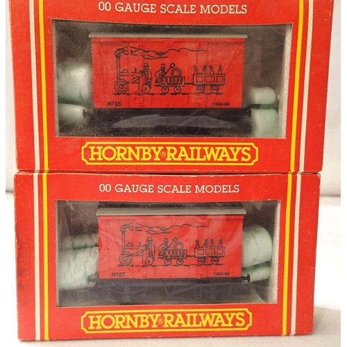 2108 - Two Hornby R6099 box van, Pendle Forest, red, limited edition (only 500), excellent condition, boxes... 