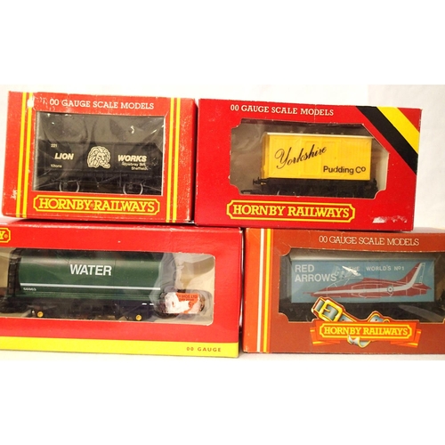 2109 - Four Hornby wagons including Red Arrows support van. Mostly excellent condition, boxes with wear. P&... 