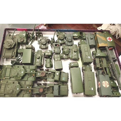 2186 - Thirty DInky toys military vehicles, mostly re-finished/decaled etc, mostly very good condition, unb... 