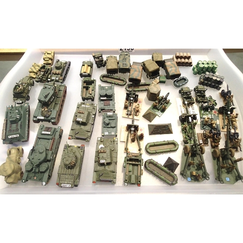 2196 - Selection of cast metal and plastic 1/72 scale, military related vehicles 1/72 scale, excellent stan... 